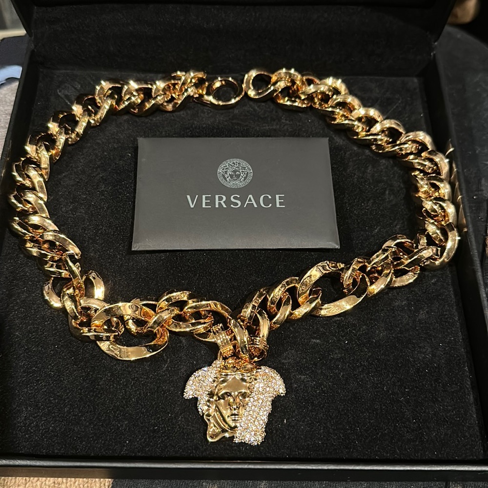 Versace, Palazzo Goldtone & Swarovski Crystal Pendant Necklace